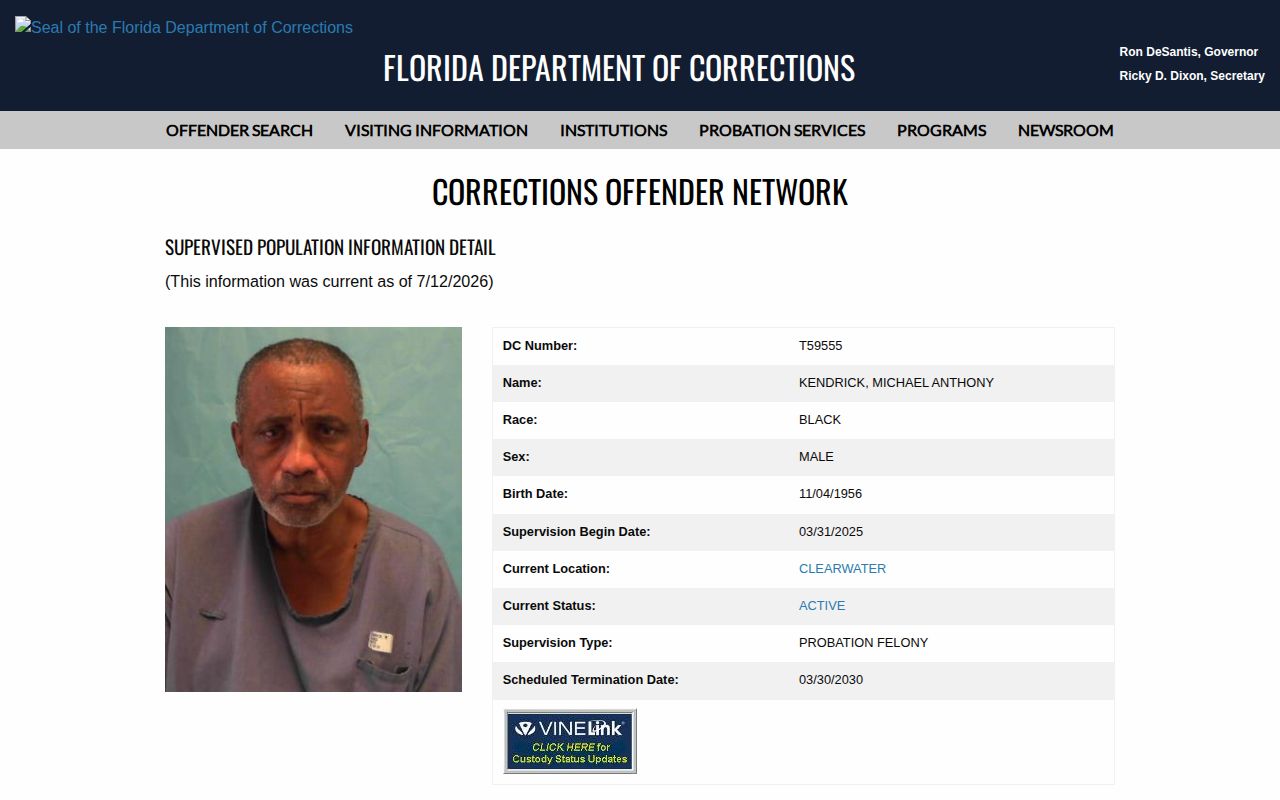 Jackson County parole and probation FDC active-supervision detail