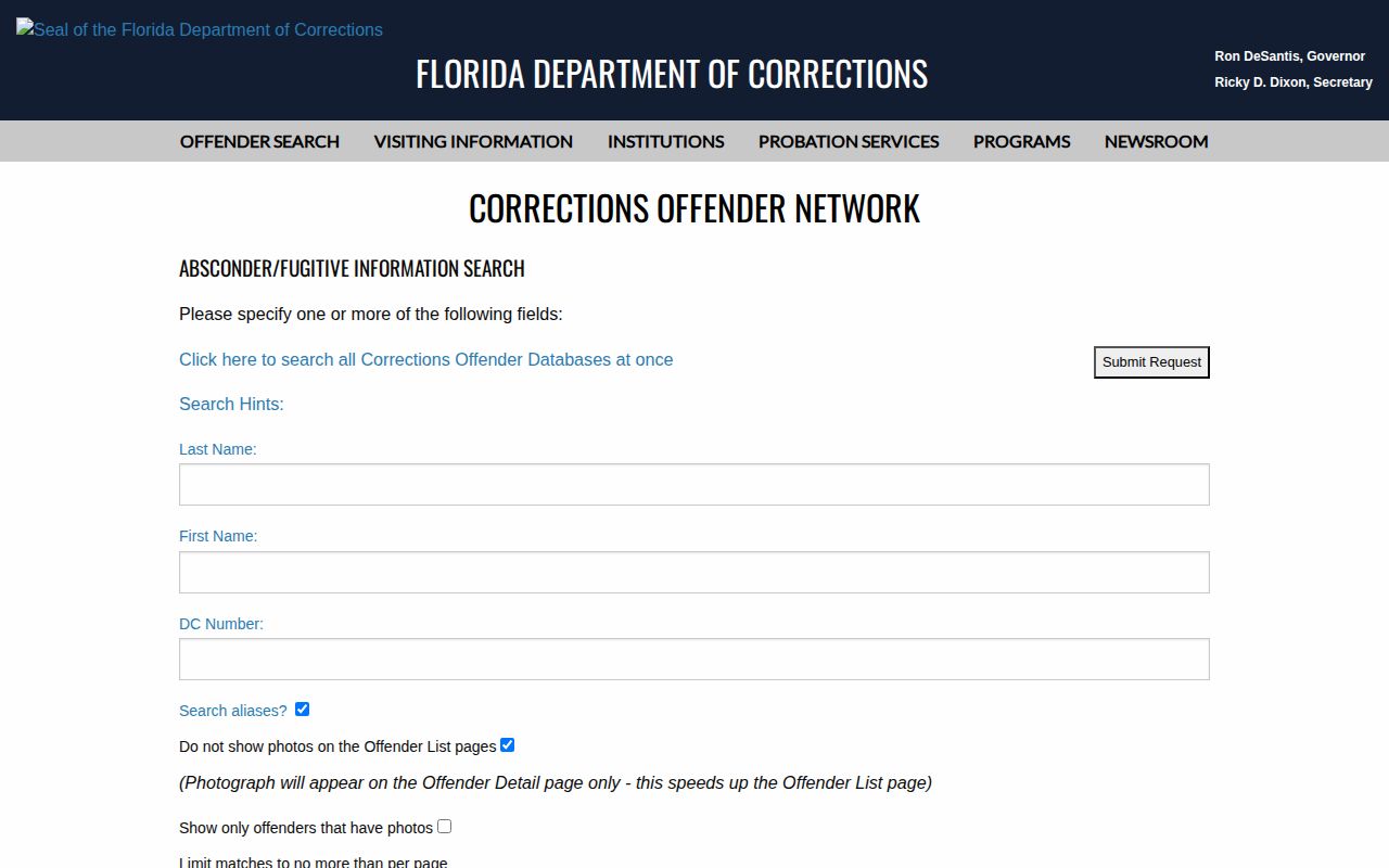 Jackson County probation and parole FDC absconder search